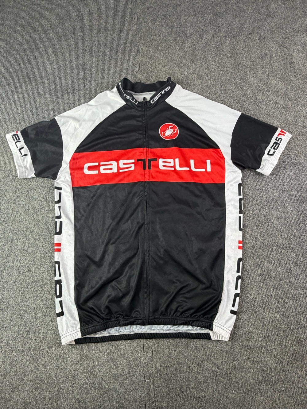Castelli Mens Full Zip Short Sleeve Cycling Jersey Size L Multicolor
